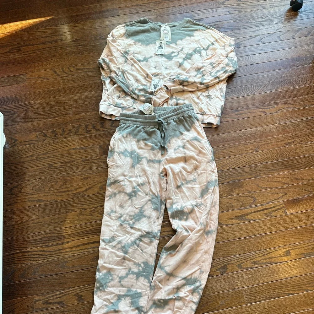 Grey and peach lounge set Track Pants with Relaxed Fit for Everyday Wear - Picture 1 of 6
